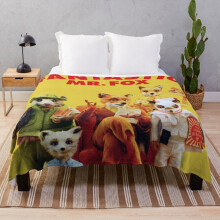 Fleece Throw Blanket fantastic mr fox family yellow for Sofa Couch Kids 60 x 50 Inches
