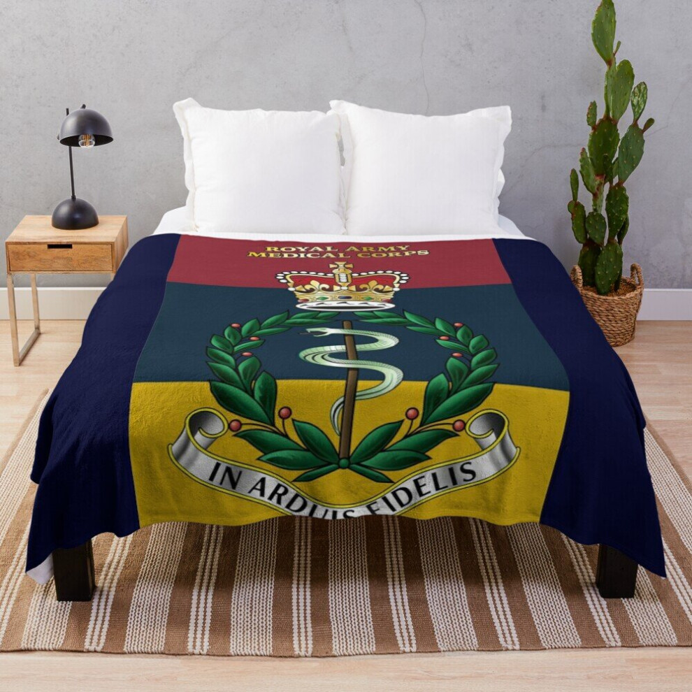 Fleece Throw Blanket Royal Army Medical Corps RAMC Badge Insignia for Sofa Couch Kids 60 x 50 Inches