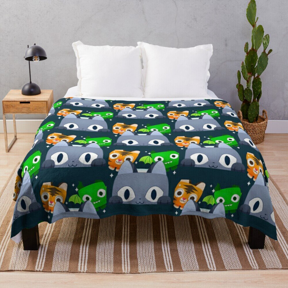 Fleece Throw Blanket pet simulator x (2) for Sofa Couch Kids 60 x 50 Inches