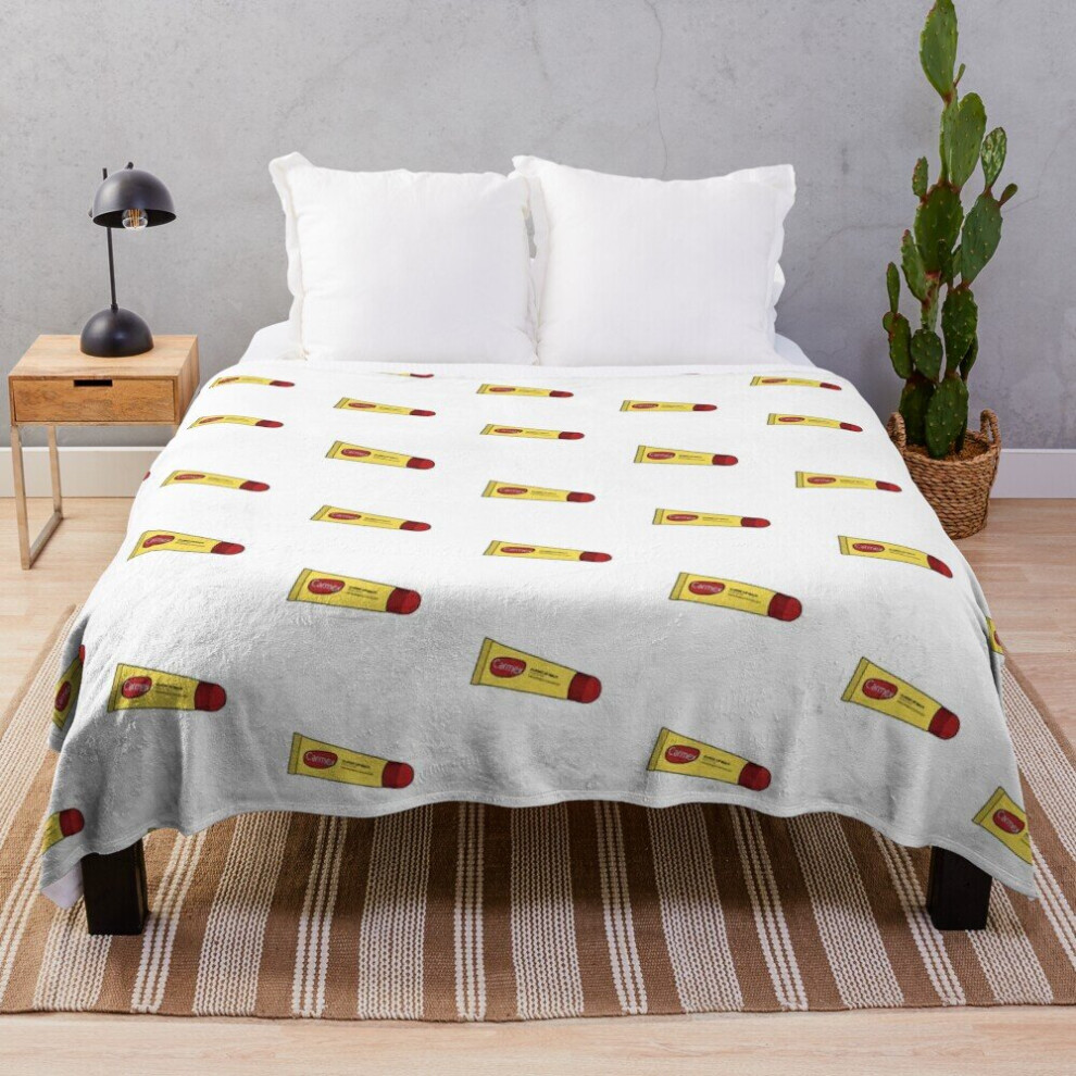 Fleece Throw Blanket Carmex Lip Balm for Sofa Couch Kids 60 x 50 Inches