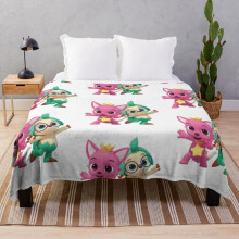 Famgem Fleece Throw Blanket Pinkfong & Hogi 60x50 in - Ultra-Soft Flannel for Sofa, Cozy Kids Blanket ObFG-RedBSBlat1-4494590456.9242