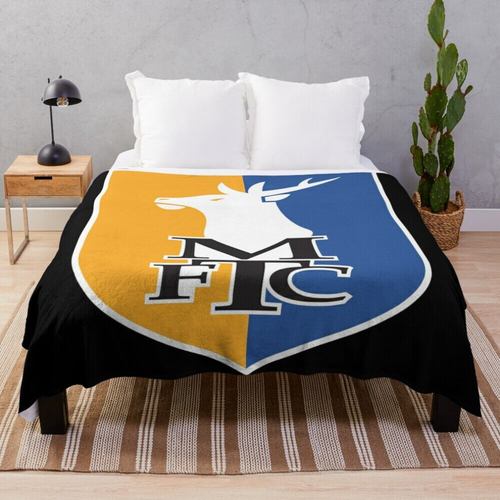 Fleece Throw Blanket Best Club Merch Mansfield Town FC Design for Sofa Couch Kids 60 x 50 Inches