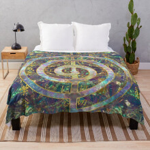 Fleece Throw Blanket Gold Choku Rei Symbol and Reiki Precepts for Sofa Couch Kids 60 x 50 Inches