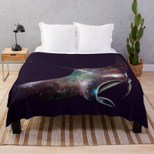 Famgem Manta Ray Fleece Throw Blanket 60x50 for Sofa - Ultra Soft Flannel, All-Season Cozy for Kids & Adults | ObFG-RedBSBlat1-1326137123.9175