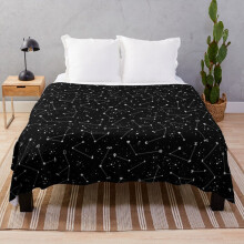 Fleece Throw Blanket Constellations (Black) for Sofa Couch Kids 60 x 50 Inches