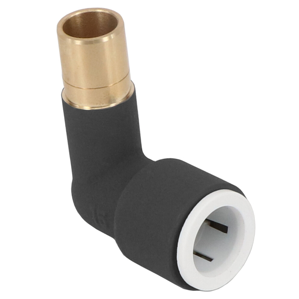 Radiator Valve Reducing Elbow Stem Compression Black 15mm x 15mm Pushfit