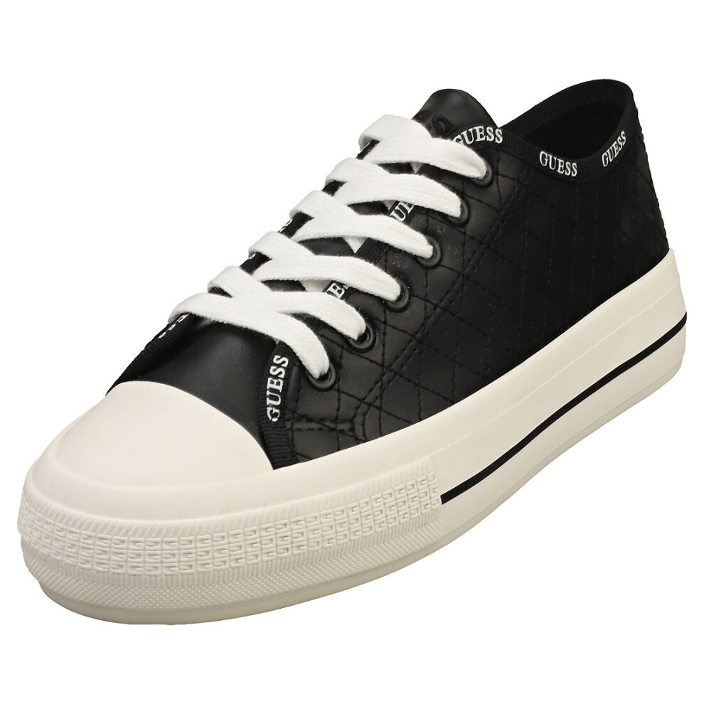 (6) Guess Fl7emmele12 Womens Casual Trainers in Black White