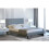 Comfy Living (Light Grey, With Lucy Mattress) 5ft Fabric Bedframe in Light or Dark Grey with Buttoned Headboard 1