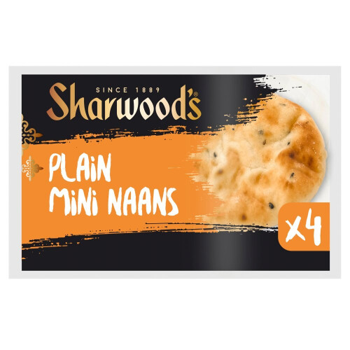 Sharwood's 4 Plain Mini Naan Breads 260g ( pack of 8 )