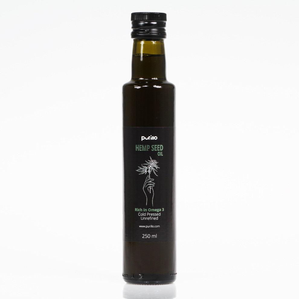 Purillo Hemp Seed Oil, Cold-Pressed, Unrefined - 250 Ml