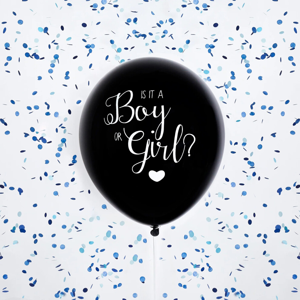 Gender Reveal Baby Announcement Balloon Decoration Boy Blue Confetti-image-OPC-PCF75T6-NEW