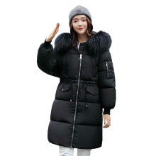 (Black, 3XL/UK16) Winter Warm Women Girl Puffer Fur Long Quilted Parka Ladies Coat Hooded Jacket