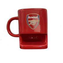 Arsenal FC Biscuit Mug with Bottom Biscuit Compartment – Officially Licensed