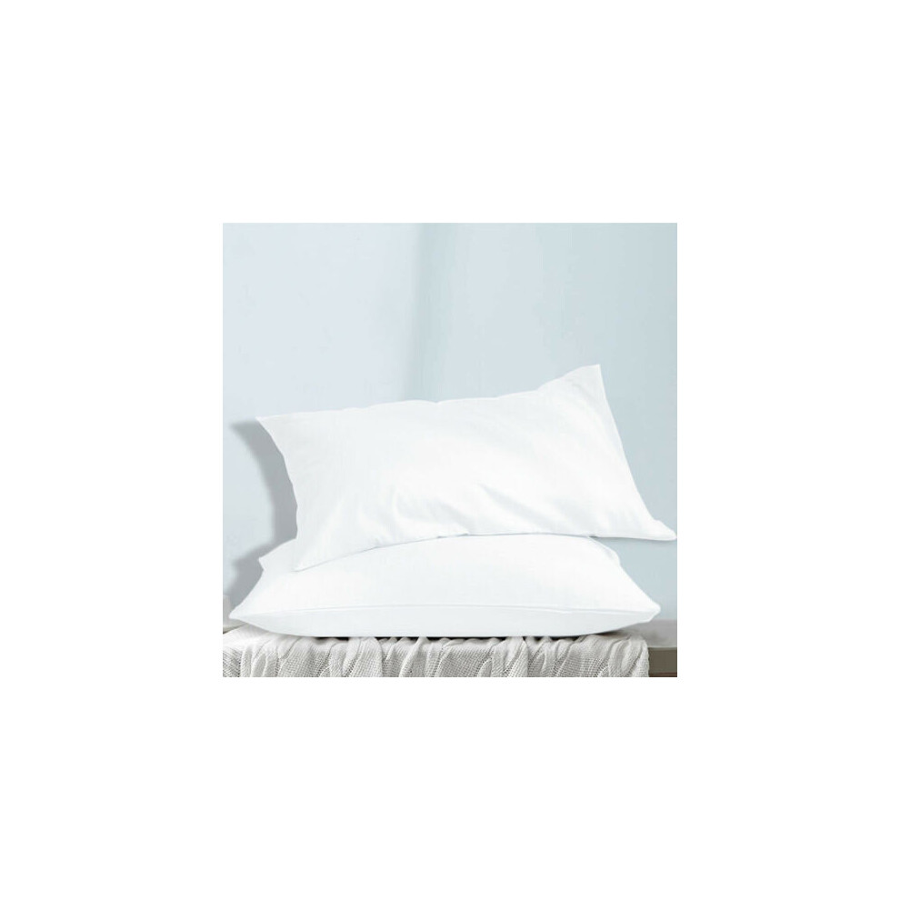 (White, Pillow Case Only) Full Fitted Sheet Bed Sheets Single Double King