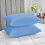 (Sky Blue, Pillow Case Only) Pack of 2 Fitted Sheets Bed Sheet Single Double King 1