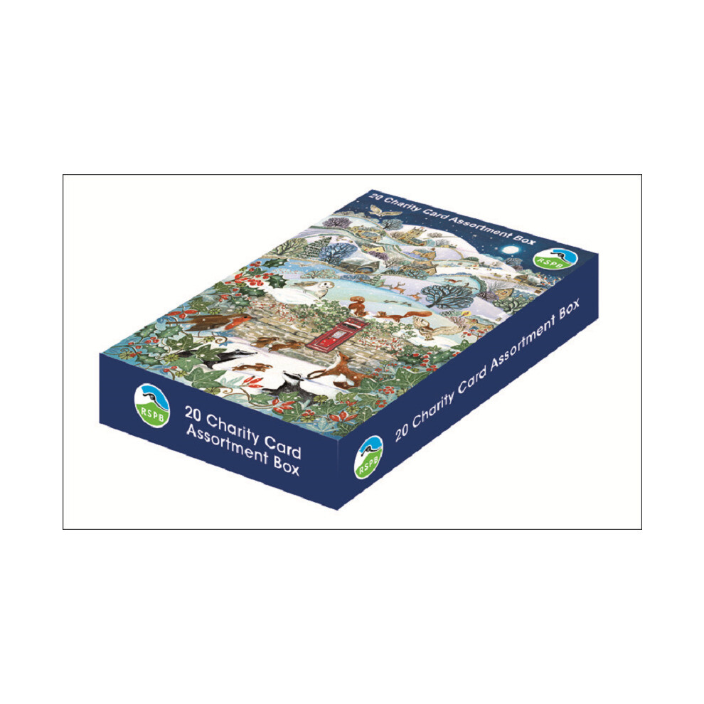 Woodmansterne Rspb Box Of 20 Birds & Wildlife Assorted Charity Christmas Cards Card Boxes