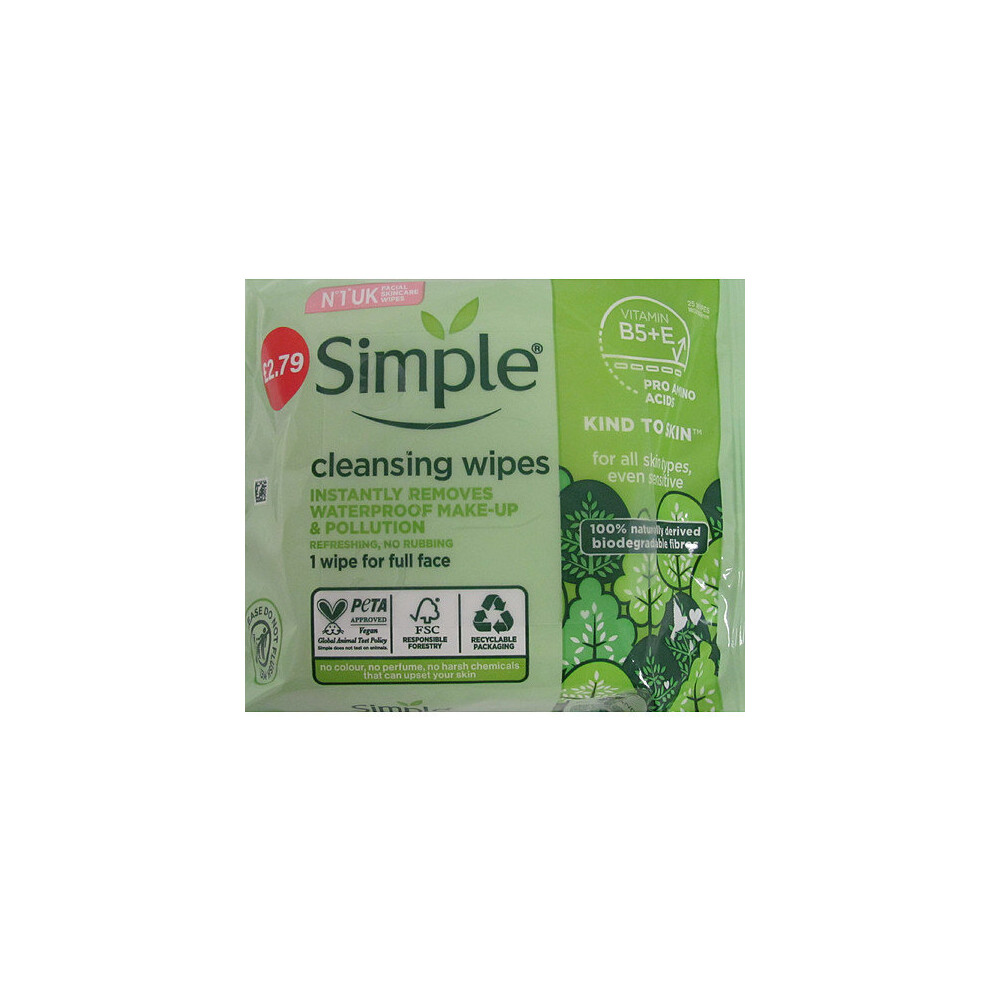 Simple Wipes Biodegradable 25S ( Pack Of 6 )