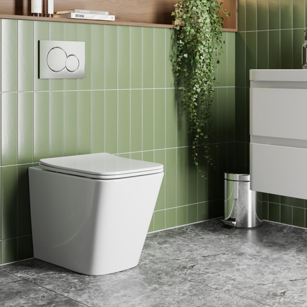 Affine Back To Wall Toilet & Soft Close Seat - Gloss White 5056696004322