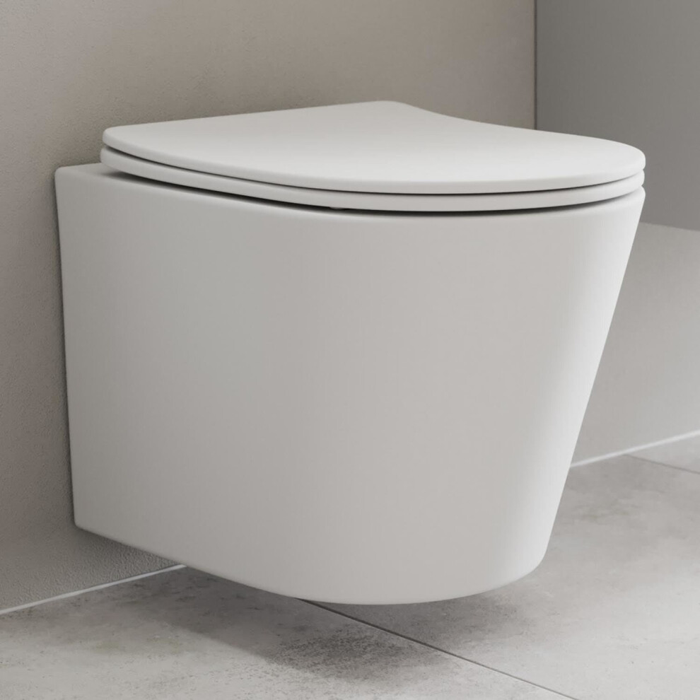 Affine Slim Soft Close D-Shape Toilet Seat - Top Fix White 5056696000812