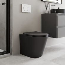Affine Back to Wall Rimless Toilet & Soft Close Seat - Matt Black