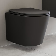 Affine Slim Soft Close D-Shape Toilet Seat - Top Fix Black