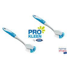 2 x Premium Fantail Dish Brushes Grip Handle Washing Up Dishes