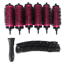 6pcs 3 Sizes Detachable Handle Hair Roller Brush with Clips Curler