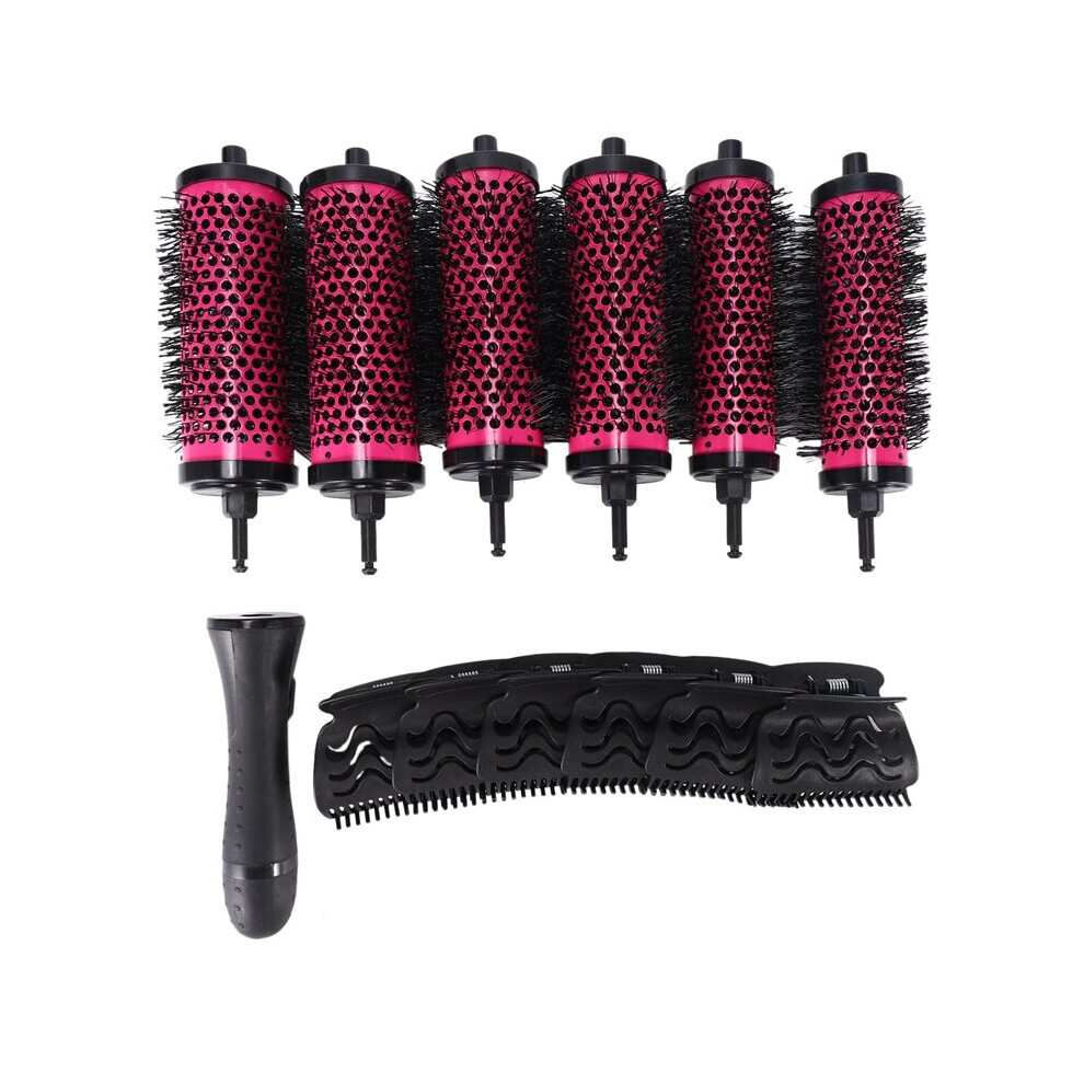 6pcs 3 Sizes Detachable Handle Hair Roller Brush with Clips Curler