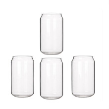 4 Pack Glass Juice Cup Beer Glass Shake Dessert Cup Cola Mug, 400ML
