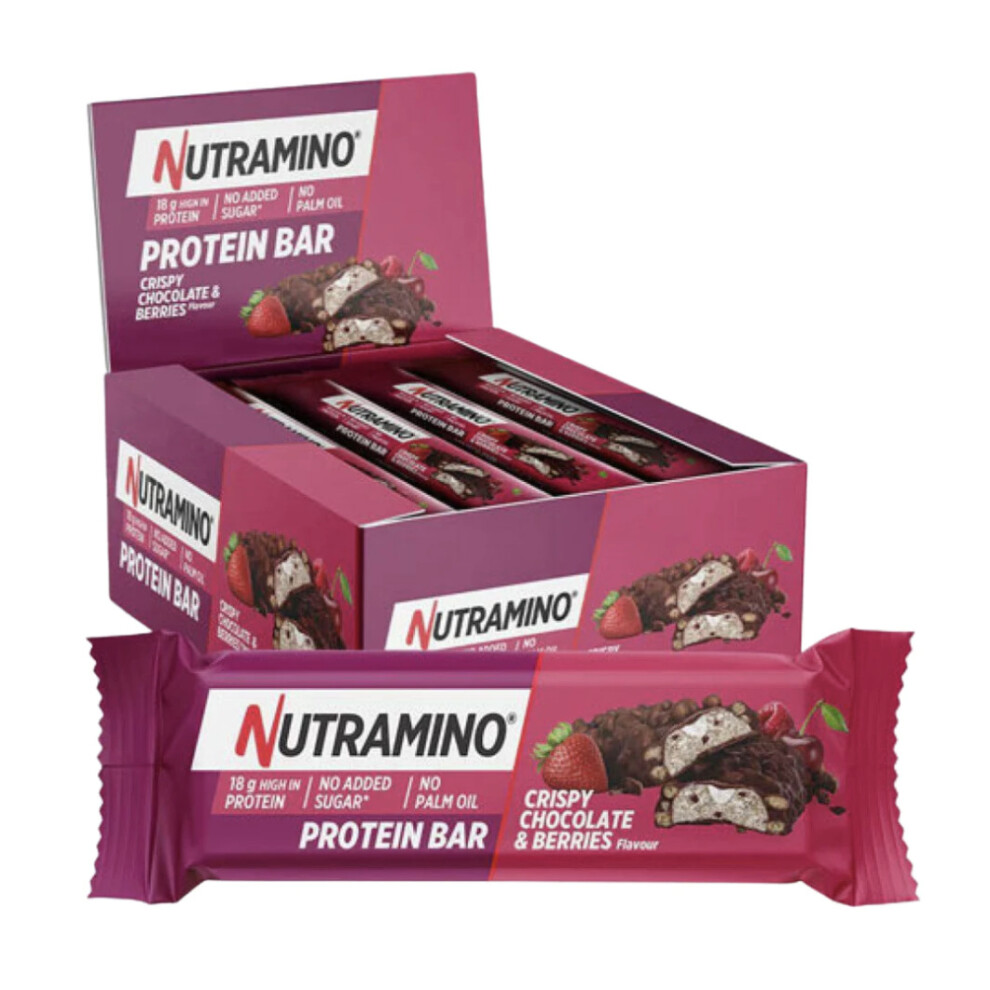 Nutramino Protein Bar Crispy Chocolate & Berries Box Of 12 X 55g