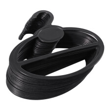 20x Black Oval Plastic Hangers for Scarves & Shawls – Space-Saving, 13.5x12.5x13.5 cm, 1.9 cm Hook