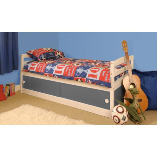 Comfy Living (No Mattress) 3ft Kids Storage Bed in Grey