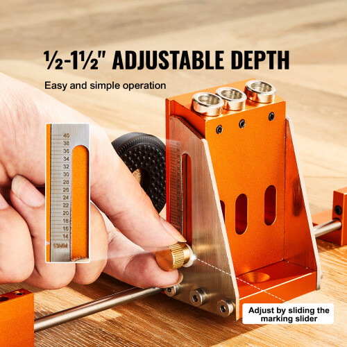 VEVOR VEVOR Pocket Hole Jig Kit Joinery Woodworking System Adjustable Depth with Clamp 2