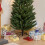 Snowtime 5ft Green Pine Pencil Slim Artificial Christmas Tree with 236 3