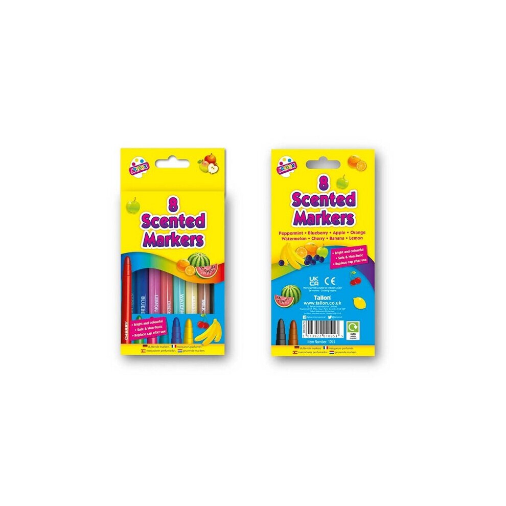 Pack Of 8 Kids Colourful Scented Markers Colouring Smelly Pens Felt Tips Smell