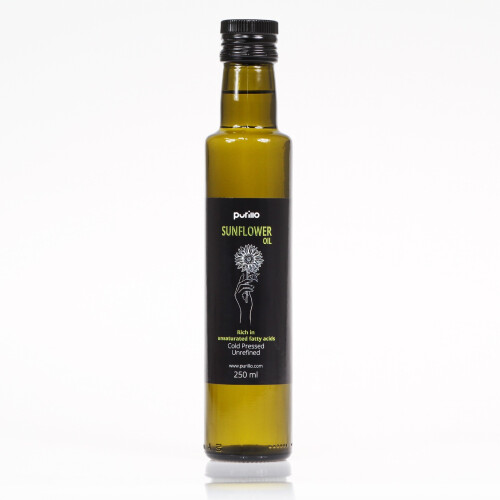 Sunflower oil, cold-pressed, unrefined - Purillo 250 ml
