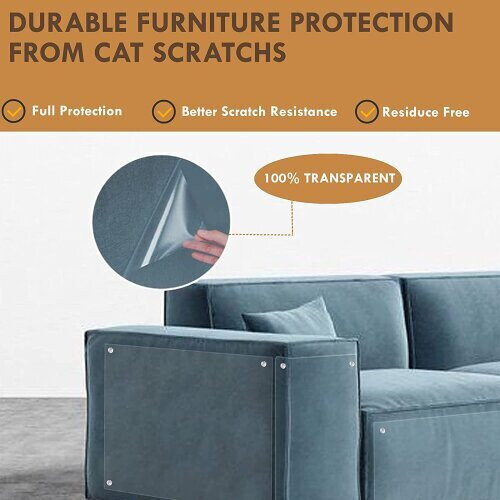 (8 Pcs) Cat Scratch Guard Shield Furniture Sofa Walls Pet Couch Protector 2