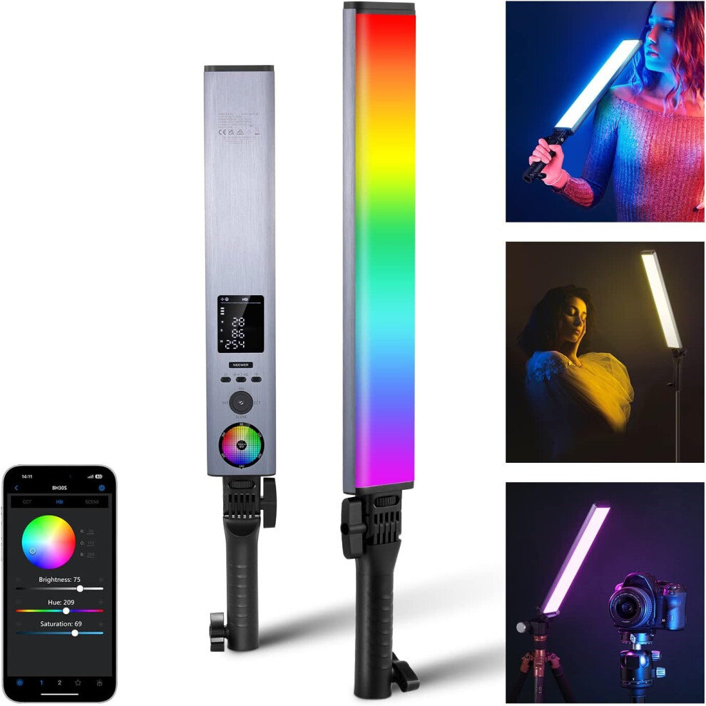 NEEWER RGB Light Wand with 2.4G/APP Control, Upgraded 360Â° Touchable