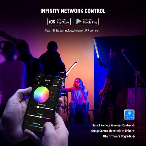 Neewer NEEWER RGB Light Wand with 2.4G/APP Control, Upgraded 360° Touchable 2
