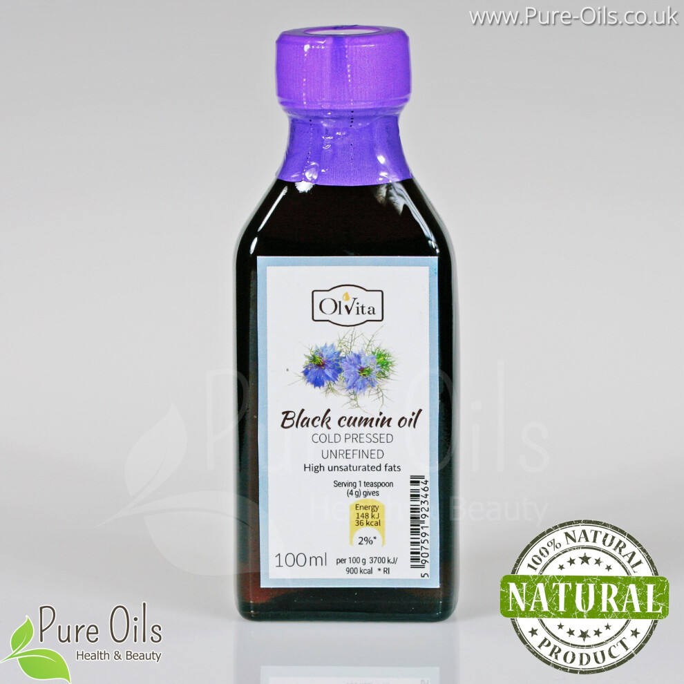 Ol'vita Black Cumin / Seed Oil (Nigella Sativa), Cold-Pressed 100 Ml