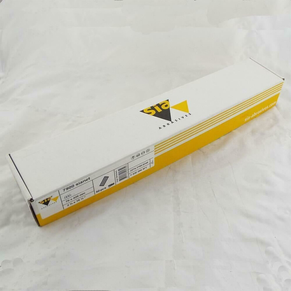 Sia Abrasives Sanding Strips 70 X 420Mm P120 Grit Pack Of 50 Long Bed Hook Loop 3873066413155