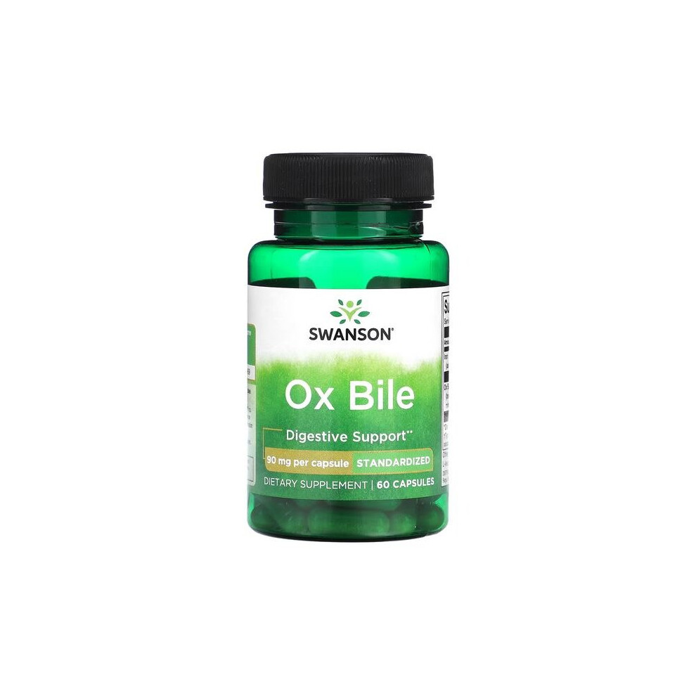 SWANSON Ox Bile, 90 mg, 60 Capsules, with Iron