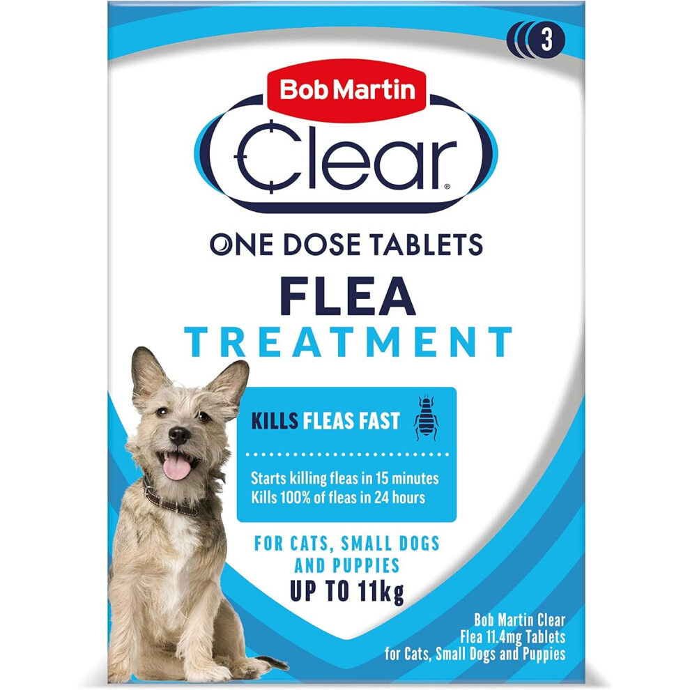 Bob Martin Clear | Flea Tablets for Small Dogs & Puppies (1-11 Kg)