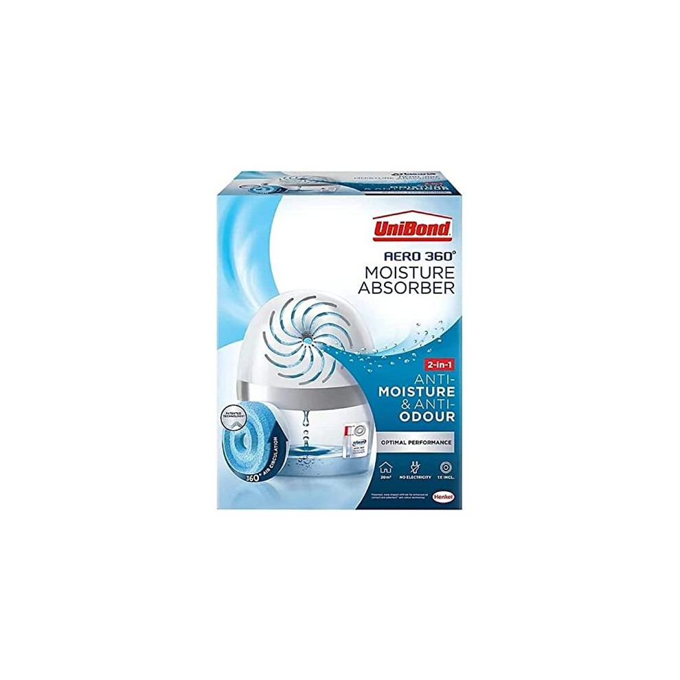 UniBond AERO 360º Moisture Absorber, Ultra-Absorbent Dehumidifier, Helps to Prevent Condensation, Mould & Musty Smells, 450 g