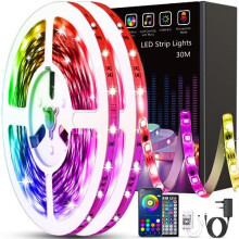 Keepsmile 30M Led Strip Lights (2 Rolls of 15M) Bluetooth Smart App Control Music Sync Color Changing RGB Led Light Strips with Remote,Led Lights
