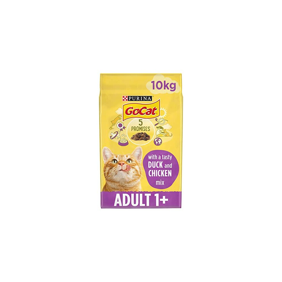 Go Cat Adult Dry Cat Food Chicken & Duck 1 x 10kg Pack