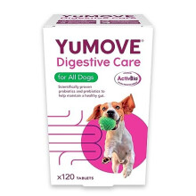 YuMOVE Digestive Care for All Dogs | Previously YuDIGEST | Probiotics for Dogs with Sensitive Digestion, All Ages and Breeds | 120 Tablets