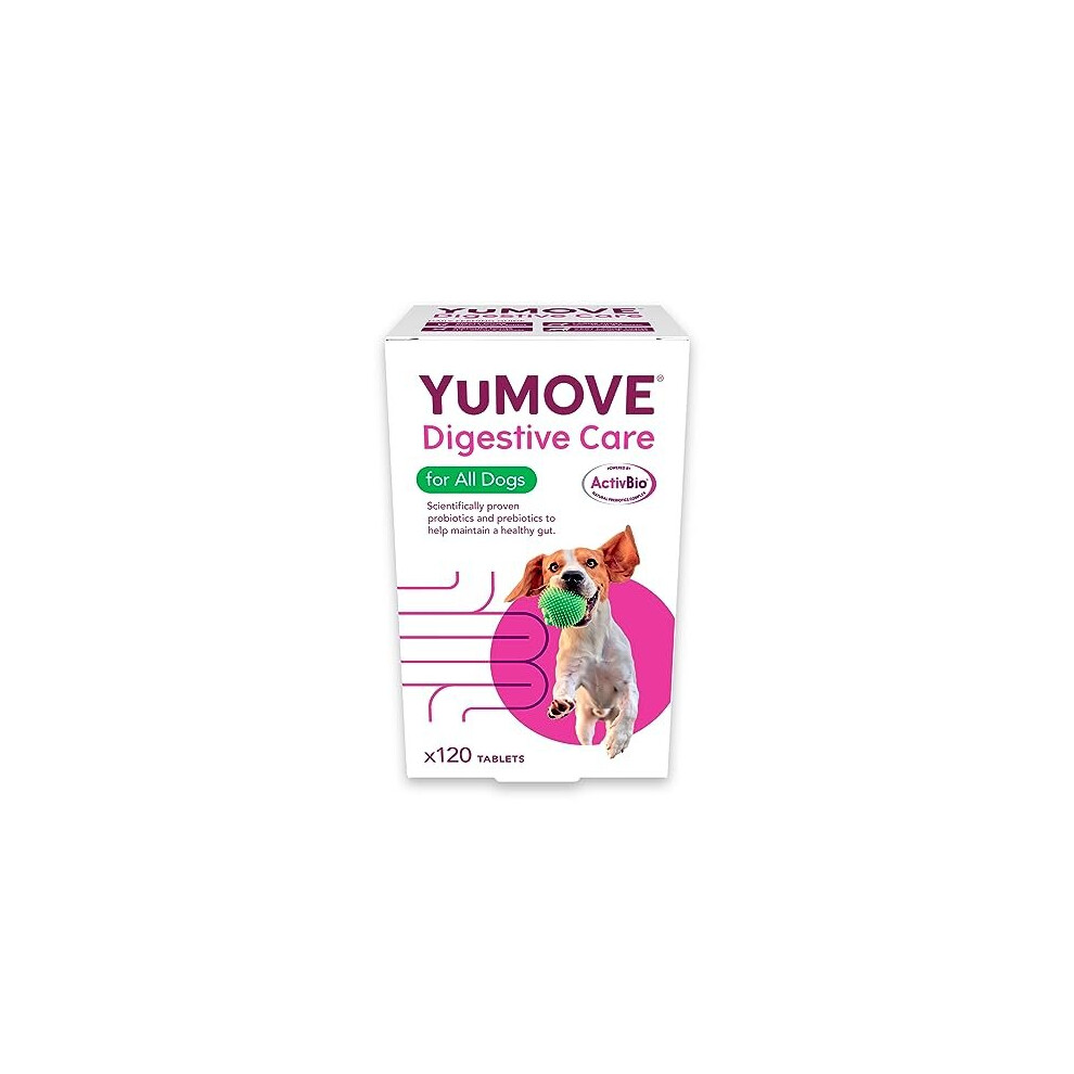 YuMOVE Digestive Care for All Dogs | Previously YuDIGEST | Probiotics for Dogs with Sensitive Digestion, All Ages and Breeds | 120 Tablets