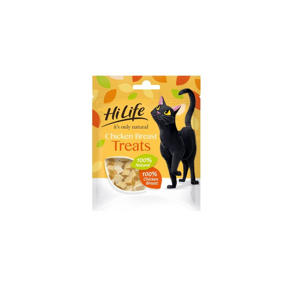 HILIFE,Chicken Treats it's only natural Cat Treats - 100% Chicken Breast, 100% Natural Grain Free, 12 Bags x 10g