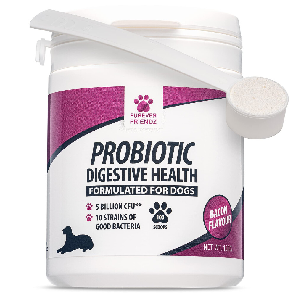 Dog Probiotic Powder â Chicken & Bacon Flavour Probiotic for Dogs â Dog Digestive Supplements w/No Gluten or Dairy